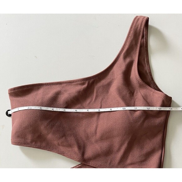 Cupshe One Piece Swimsuit‎ Womens  Sz S Open Side One Shoulder Strap Mauve Pink - Picture 5 of 14